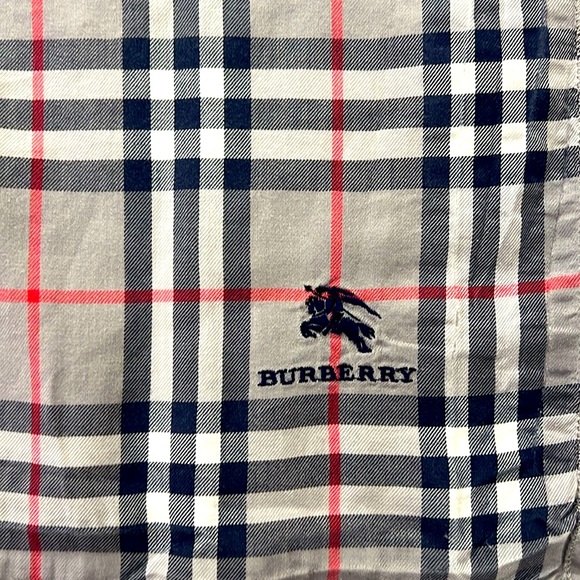 Burberry scarf - gray and blue square 17 1/2 by 17 1/2 cotton - Picture 2 of 7